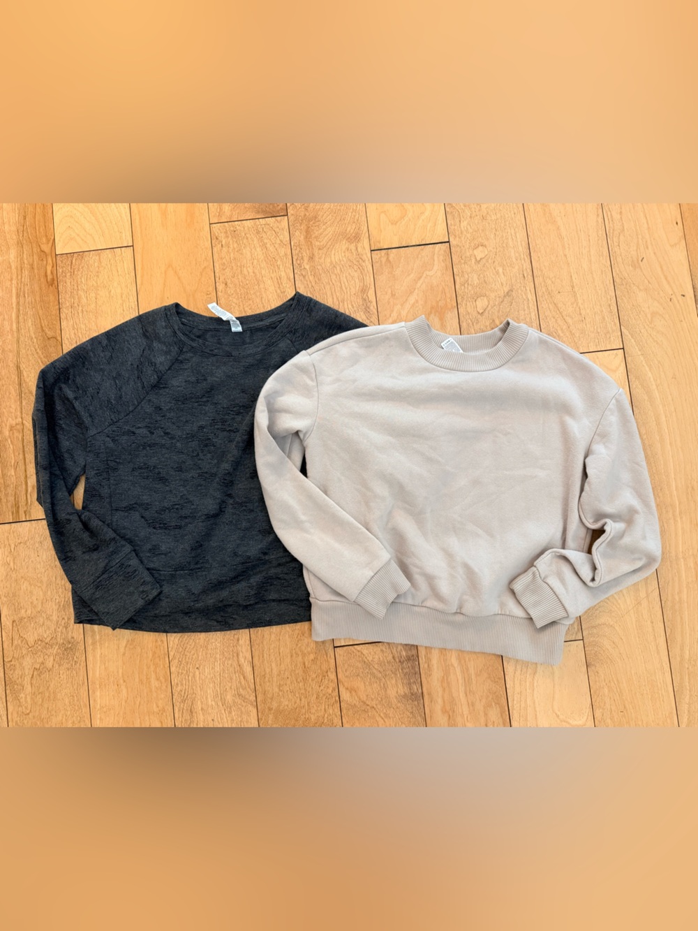 Kids Crewneck Sweatshirt - Charcoal & Light Beige